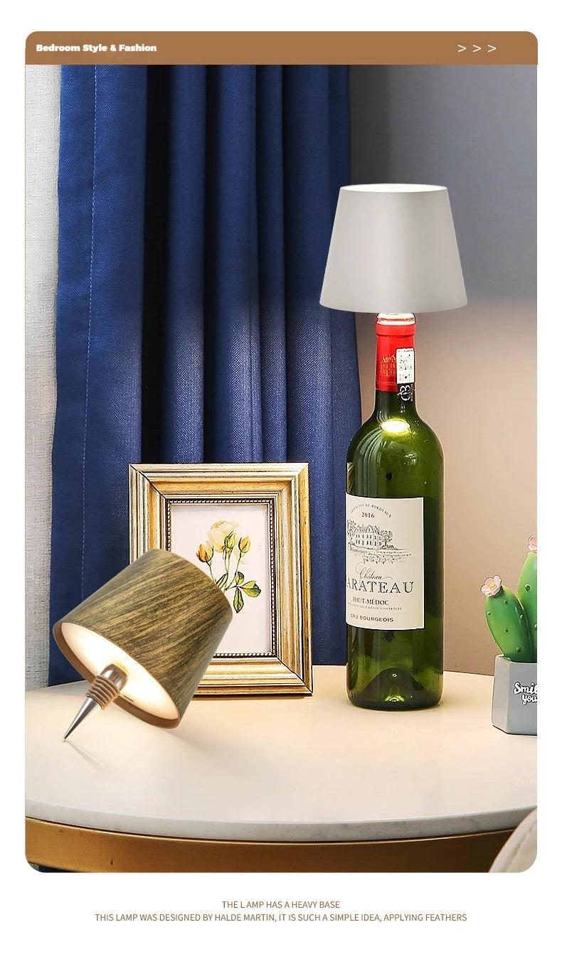 LED Bottle Lamp Creative Headlight Embedded Portable Rechargeable RGB Dimmable for Bar Restaurant Camping Decor
