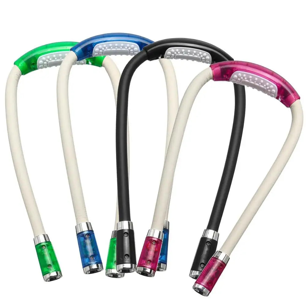 Reading in Bed Bendable Book Lights Neck Lamp with 4 LED Lights Adjustable Brightness Perfect for Sewing and Knitting