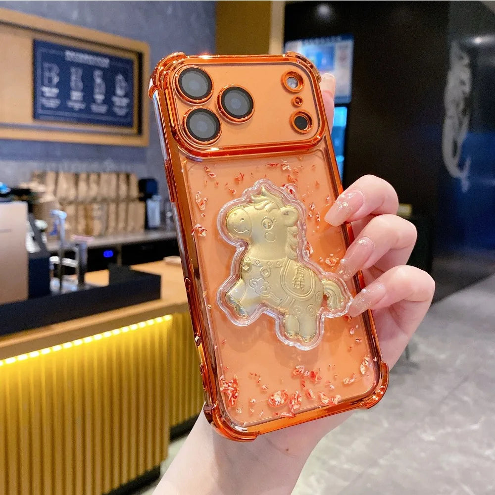The latest phone case  2025 for iPhone 17/16/15 14Pro Max creative wealth design luxurious ultra-thin shock-absorbing silicone