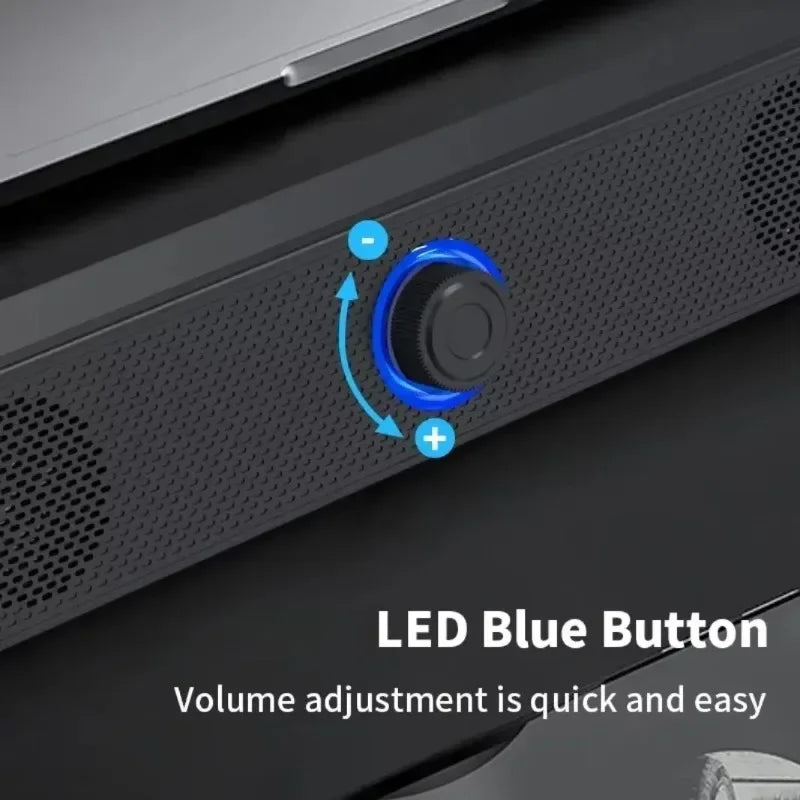 3D Surround Soundbar Speaker System - Subwoofer Stereo Music Box, Multi-functional for Computer and TV, Immersive Speaker