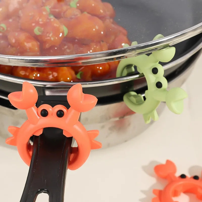 1/6pcs Silicone Spatula Holder Anti Scalding Overflow Pot Clips High Temperature Resistance Spoon Shovel Rack Kitchen Gadgets