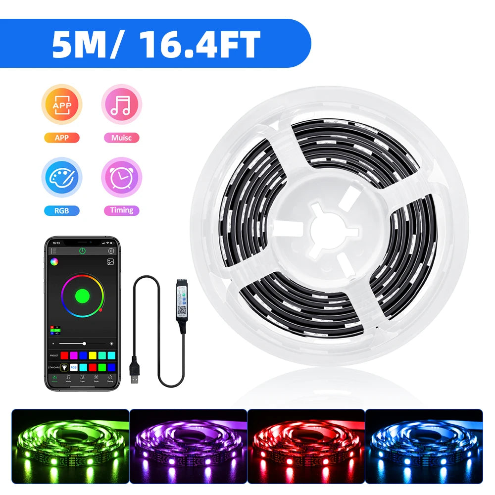 colorRGB, LED Strip Lights, for TV PC Laptop USB Power LED Strip light RGB5050  Led Backlight with APP Control