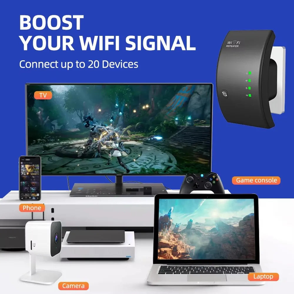 PIX-LINK Wireless WiFi Repeater Wifi Extender Ultraboost Wifi Amplifier Long Range Repiter 300M Wi-Fi Booster Wifi Repeater