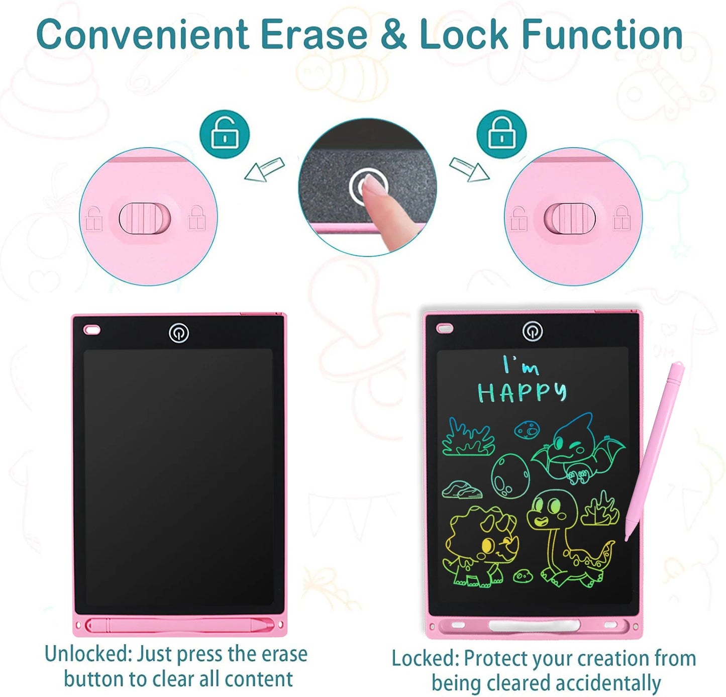 8.5 Inch LCD Writing Tablet Digital Drawing Tablet Handwriting Pads Portable Electronic Tablet Board for 3-8 Years Kids