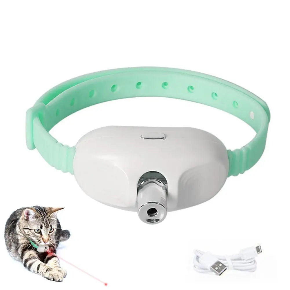 New Smart LED Laser Pet Collar Hands Free Automatic Laser Teaser Toy for Cats Dogs Interactive Pet Supplies
