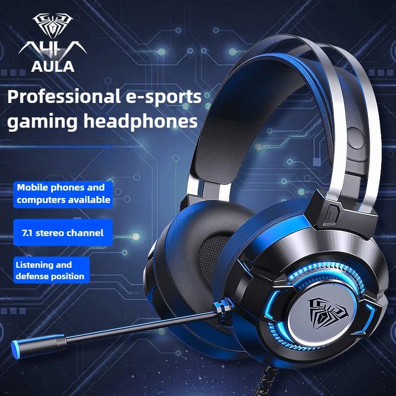 AULA gamer USB Headset 7.1 Channel Wired Headphone PC Laptop Computer gaming pc accessories computer office Gaming accessories