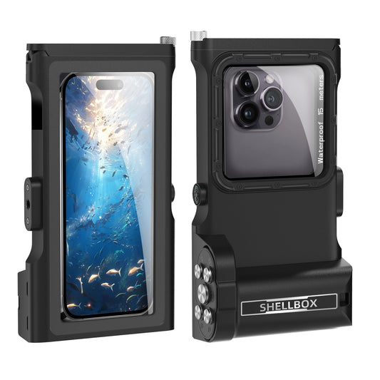 Shellbox Newly Upgraded IP68 Bluetooth Control 15M/50ft Diving/Swimming Photography Professional Diving Waterproof Phone Case