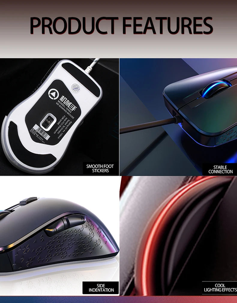 Wired Gaming Mouse Gamer Mouse RGB Backlit Computer Mouse Ergonomic Mause LED Optical USB Mice For PC Laptop