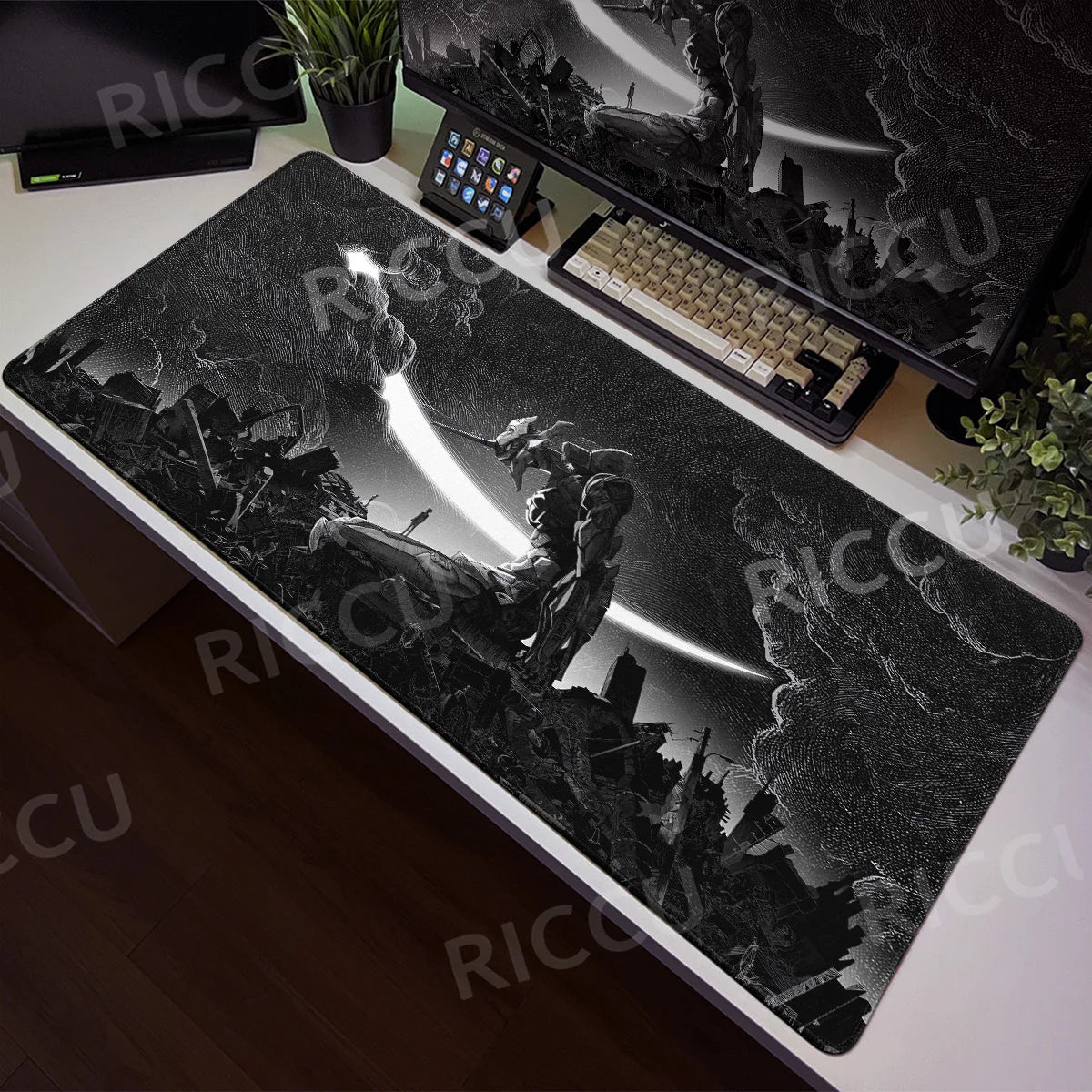 Large Mats E-E-Evangelione Mouse Pad Gamer Desk XXL Rug Office Accessories Computer Table Carpets Anime PC Gaming E-Sports Pads
