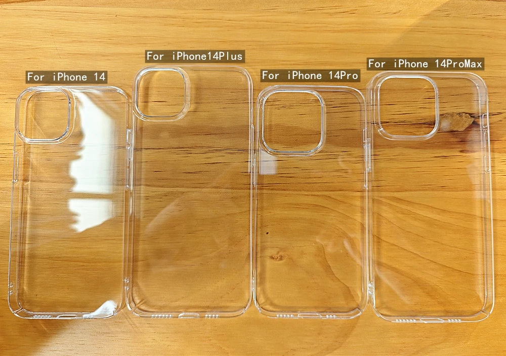 Ultra Clear PC Hard Case for iPhone 11 12 13 14 15 16 Pro X XR XS Max mini Plus Case Slim Transparent Protective Back Cover