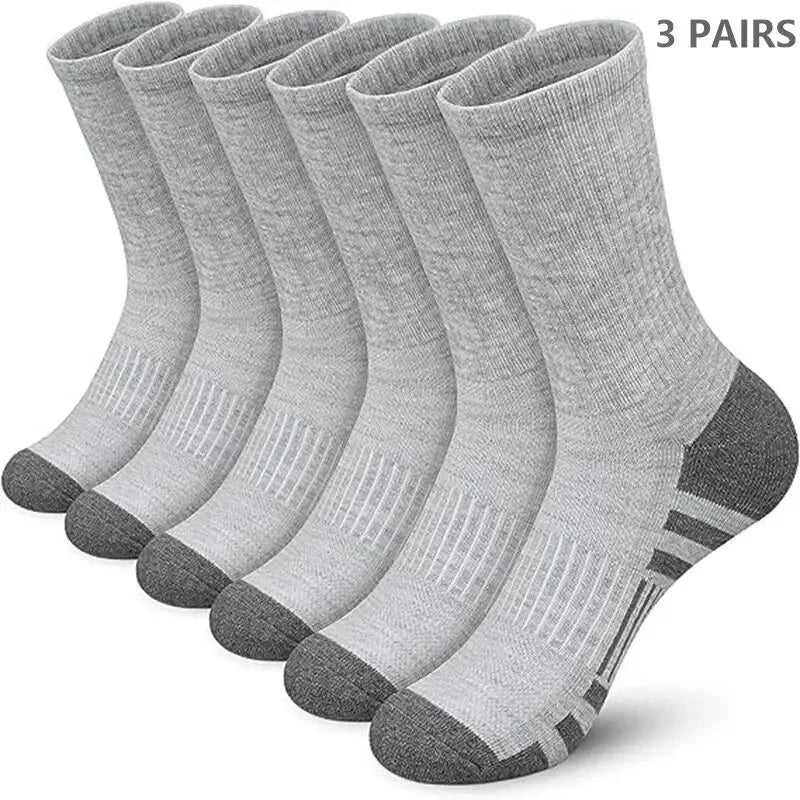 3 Pairs Men's Outdoor Gym Socks High Quality Comfortable Soft Ground-Gripping Football Large Size New Style