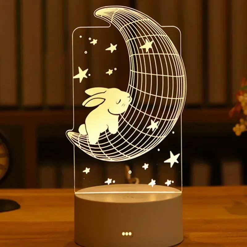 Romantic Love 3D Acrylic Neon Sign Led Lamp for Home Children's Night Lights Table Lamp Birthday Valentine's Day Bedside Lamp