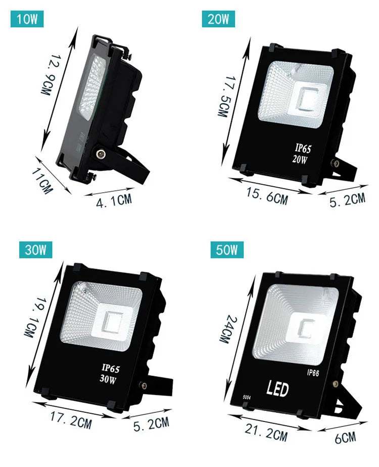 Led Colorful Floodlight Colorful RGB Color-changing Spotlight Outdoor Waterproof Landscape Garden Square Park Tree Greening Lamp