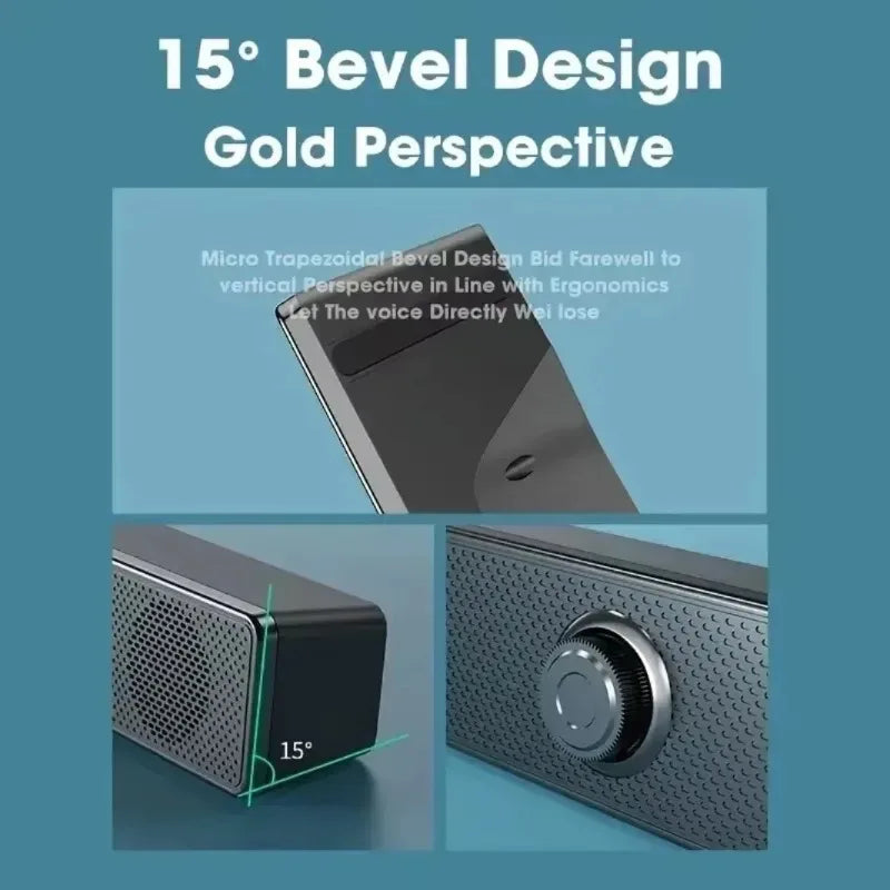 3D Surround Soundbar Speaker System - Subwoofer Stereo Music Box, Multi-functional for Computer and TV, Immersive Speaker