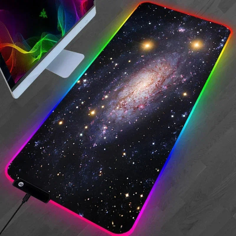 Hot Sell RGB Galaxy Milky Way Mouse Pad Carpet PC Gamer Computer Keyboard Desk Mat anti-slip Mousepad Gaming Accessories 900X400