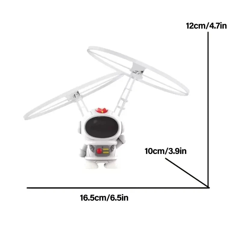 Levitating Luminous Flying Robot Astronaut Toy Aircraft Hand-Controlled Drone Interactive with Lights Outdoor Toys for Kids Gift