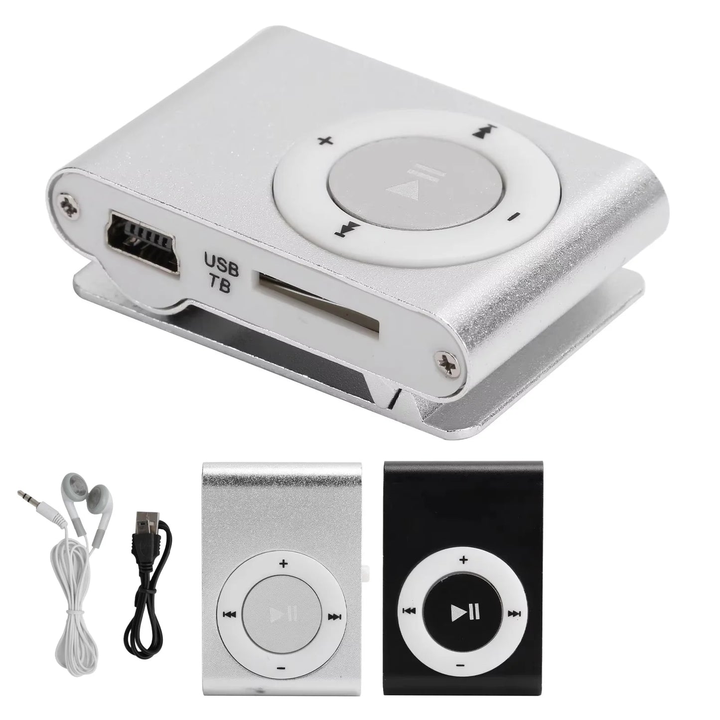 Portable MP3  Digital Music Media Player MiniMP3 BackClip Player with Earphone and USB Cable Sports MP3 Player Mini Music Player