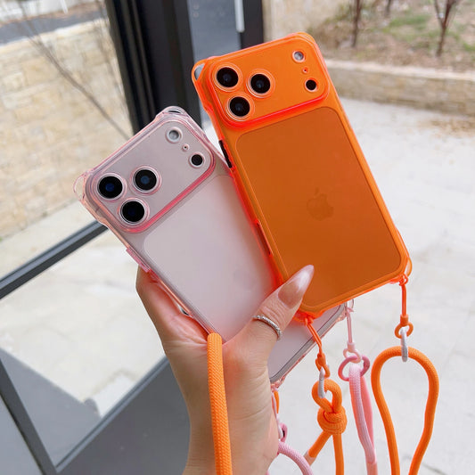 The Simple Adjustable Lanyard Protective Case Is Suitable For Iphone 17 Pro Max Phone Case Air Four-Corner Drop Protective Case
