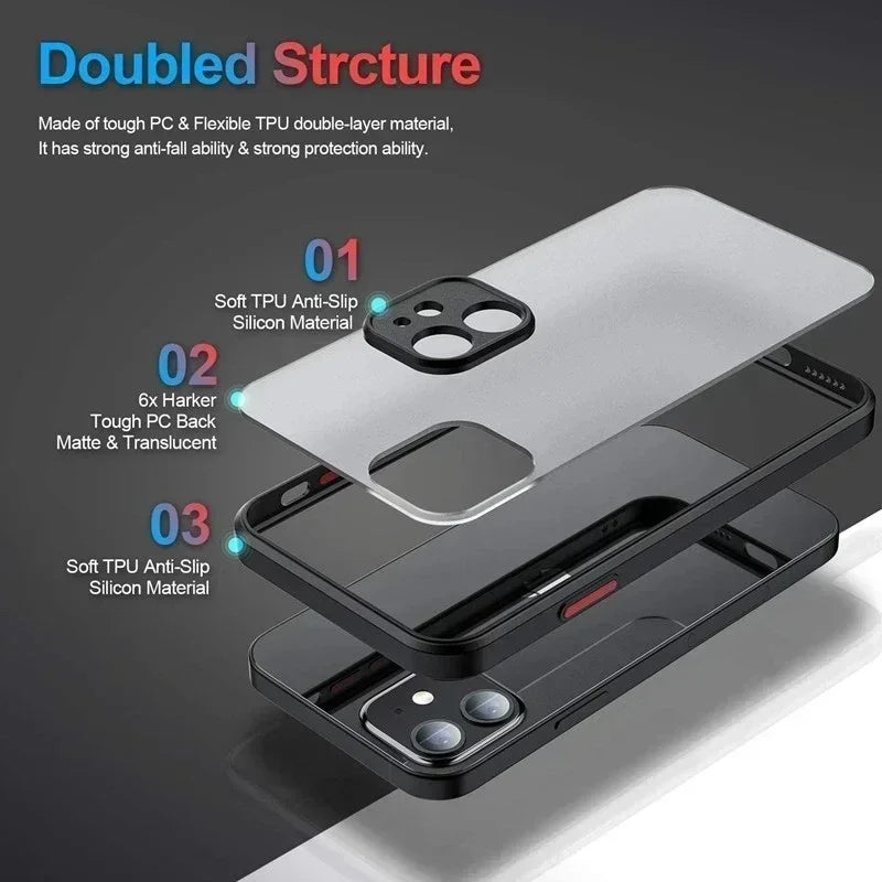 Matte Phone Case For iPhone 15 14 13 12 11 16 Pro Max Mini Luxury Soft Silicone Shockproof Case For iPhone 16 15 Plus XR XS MAX