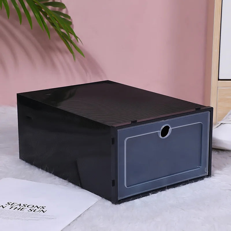Foldable Storage Home Clear Organizer Rack Plastic Shoe Box Set White New shoe cabinets  shoes storage rack