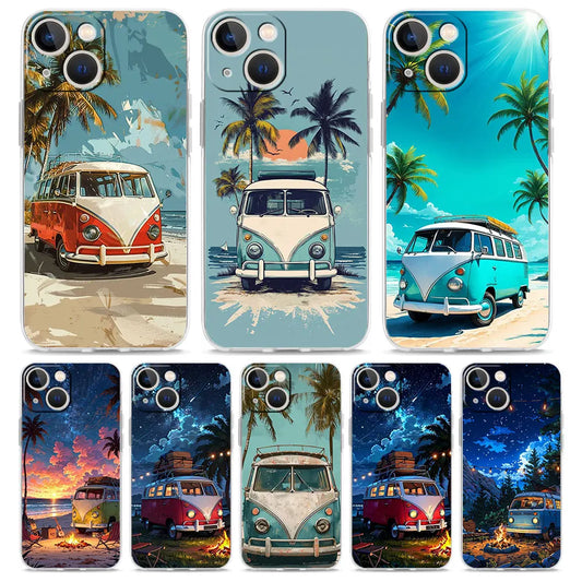 Phone Case For iPhone 17 Cases iPhone Air 16 15 12 13 14 Pro Max 15 Plus 16Pro iPhone11 Cover Combi Van Car Outdoor Camping