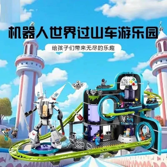 986PCS Exciting Robot Roller Coaster Model – Creative Building Blocks Set for Kids – Perfect Christmas Gift!