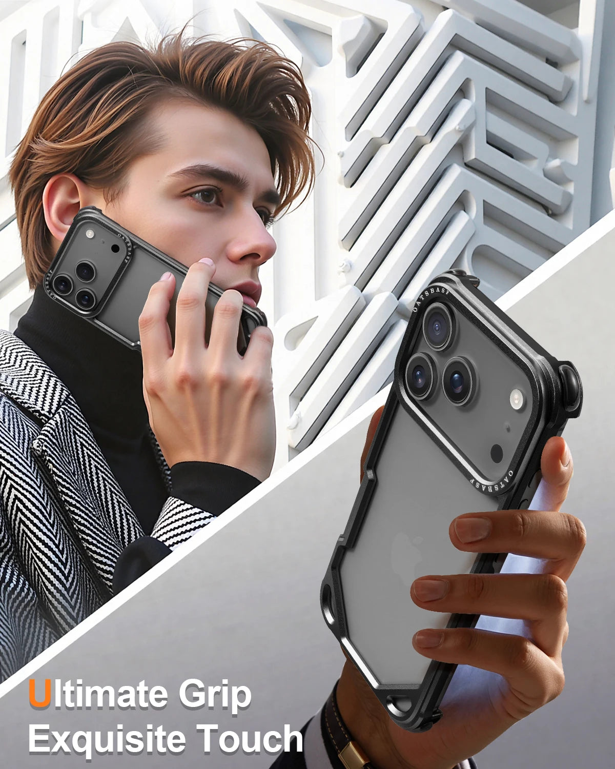 Oatsbasf Metal Slim Phone Case for iPhone 17 Air/17 Pro/17 Pro Max Case Frameless Minimalist Wireless Charging Protecitve Cover