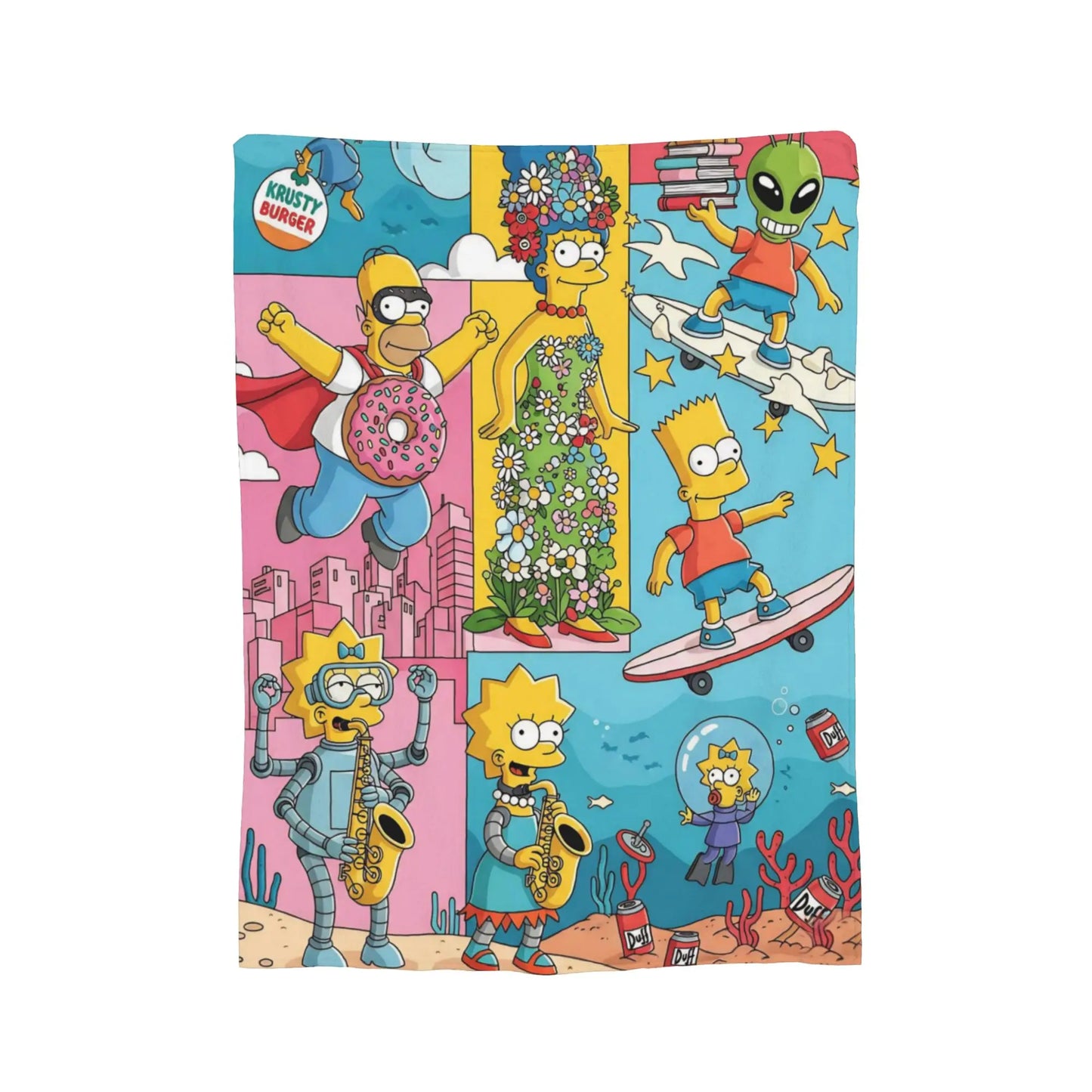 Cartoon The S-Simpsons Homer  Flannel Throw Blankets Blankets for Bed Office Soft Quilt,