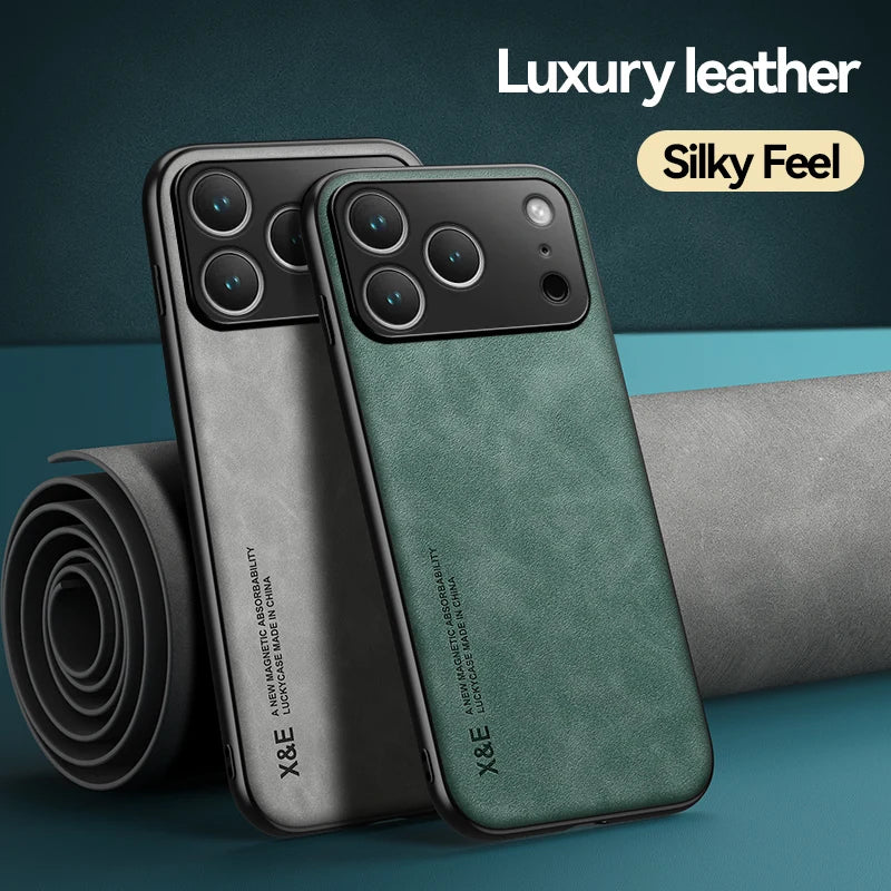 Luxury Shockproof Case For iPhone 17 Pro Max Protective Cover Magnetic Car Holder Phone Coque Fundas For iPhone 17 Air 17Pro