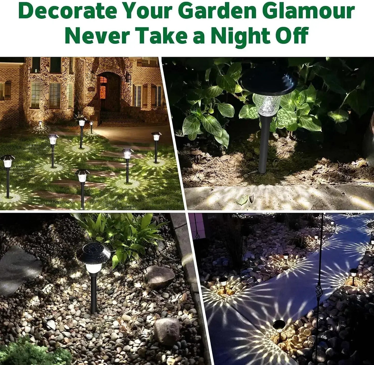 Solar Lawn Lights Outdoor Waterproof Garden Decor Light Ground Lamp Patio Balcony Garden Light LED Landscape Lamp for Yard Fence