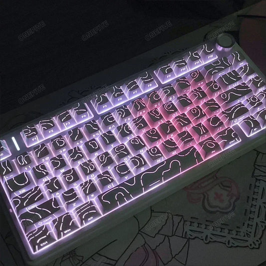 Contour 4.0 Side 97 Key Gaming Mechanical Keyboard Key Cap Engraved Keycap PBT Translucent White For Magnetic Switch
