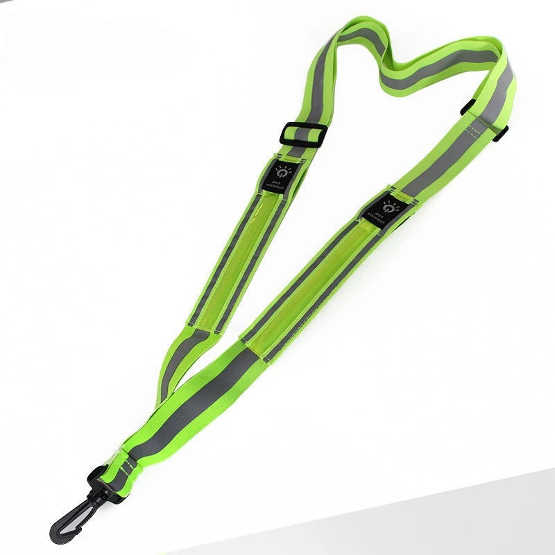 USB Rechargeable Adjustable LED Reflective Belt Cycling Reflective Running Gear Safety Reflective Running Gear for Night Running