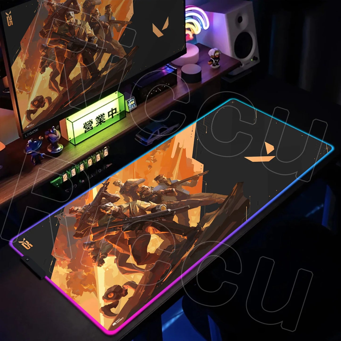RGB Mouse Pad Gaming Valorant Computer Mice Mat Gamer Led Glowing Keyboard Mausepad 30x80cm PC Cabinet Carpet Office Accessories