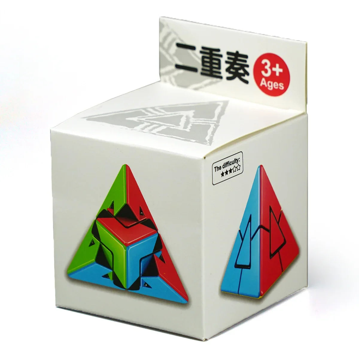 [ECube] Fanxin Duo Pyraminx Strange Shape Pyramid Magic Cube Brain Teaser Puzzle Educational Toy For Children