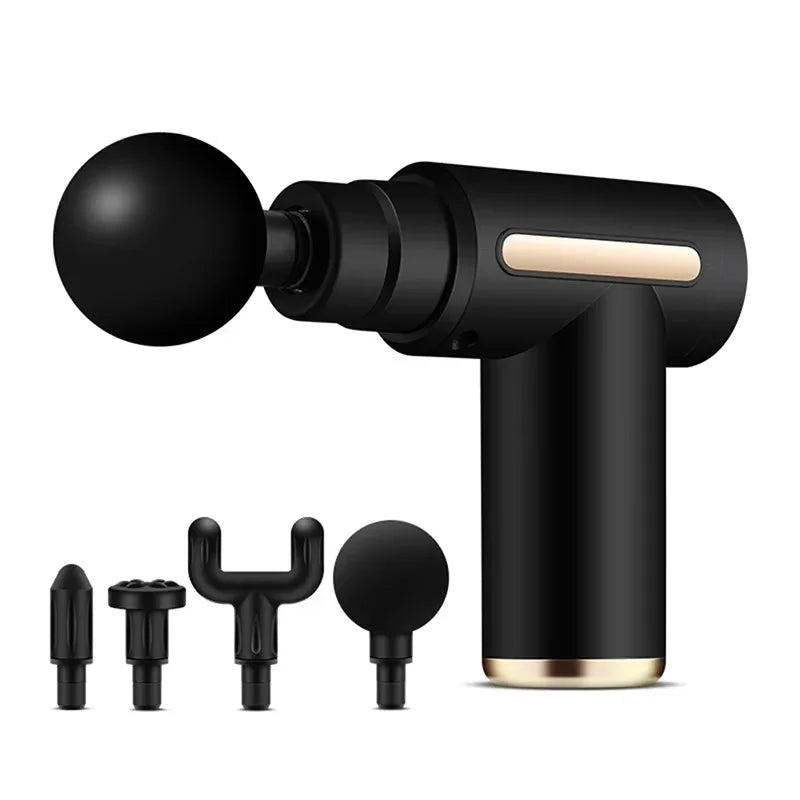 Portable Multifunctional Electric Fascia Gun Massager Instrument - Vibrating Muscle Relaxation Tool for Sports Recovery