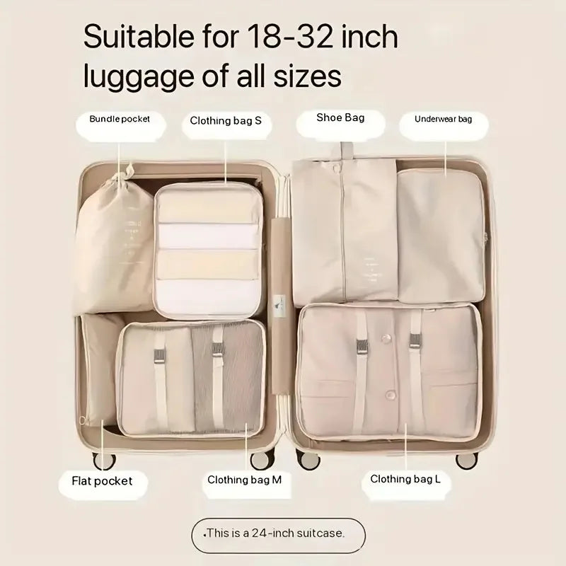 Travel Organizer Storage Bags Clothes Digital Toiletries Shoes Organizer Bag Wardrobe Cube Suitcase Packing Set Clothing Storage