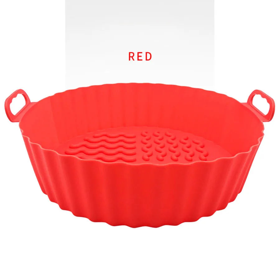 Air Fryer Silicone Liners Air Fryer Silicone Pot Reusable Silicone Air Fryer Liners Food Safe Non Stick Air Fryer Basket Accesso