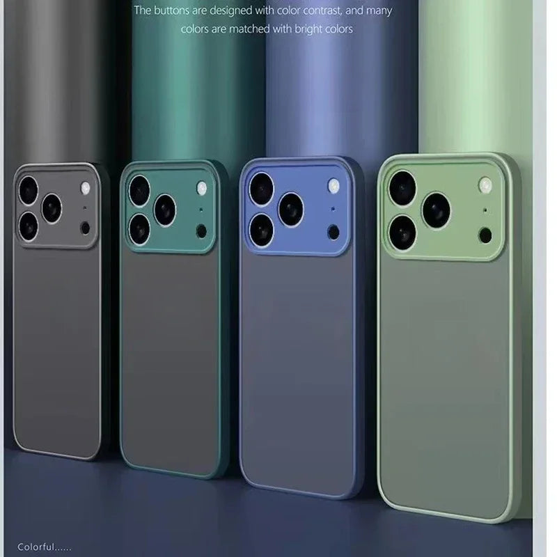 For iPhone 17ProMax 17 Pro Max 17Air AiR 16 16Plus Plus + Pro 16E E New Armor Shockproof Matte Hard Silicone Frosted Back Cover