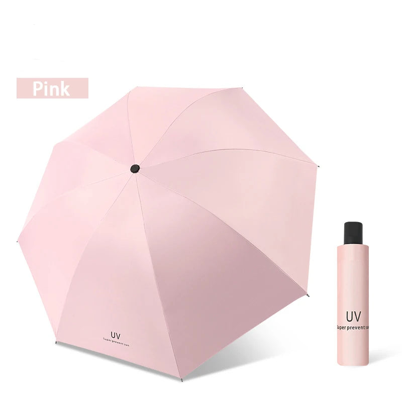 Foldable Manual Umbrella, Waterproof and Windproof Umbrella, Anti-UV Umbrella for Sunny Or Rainy Days, Simple Solid Color Umbrel