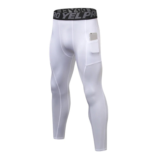 Men's Running Tights Compression Fitness Pants Elastic Running Basketball Sports Workout Tights  Gym Running Training Leggings