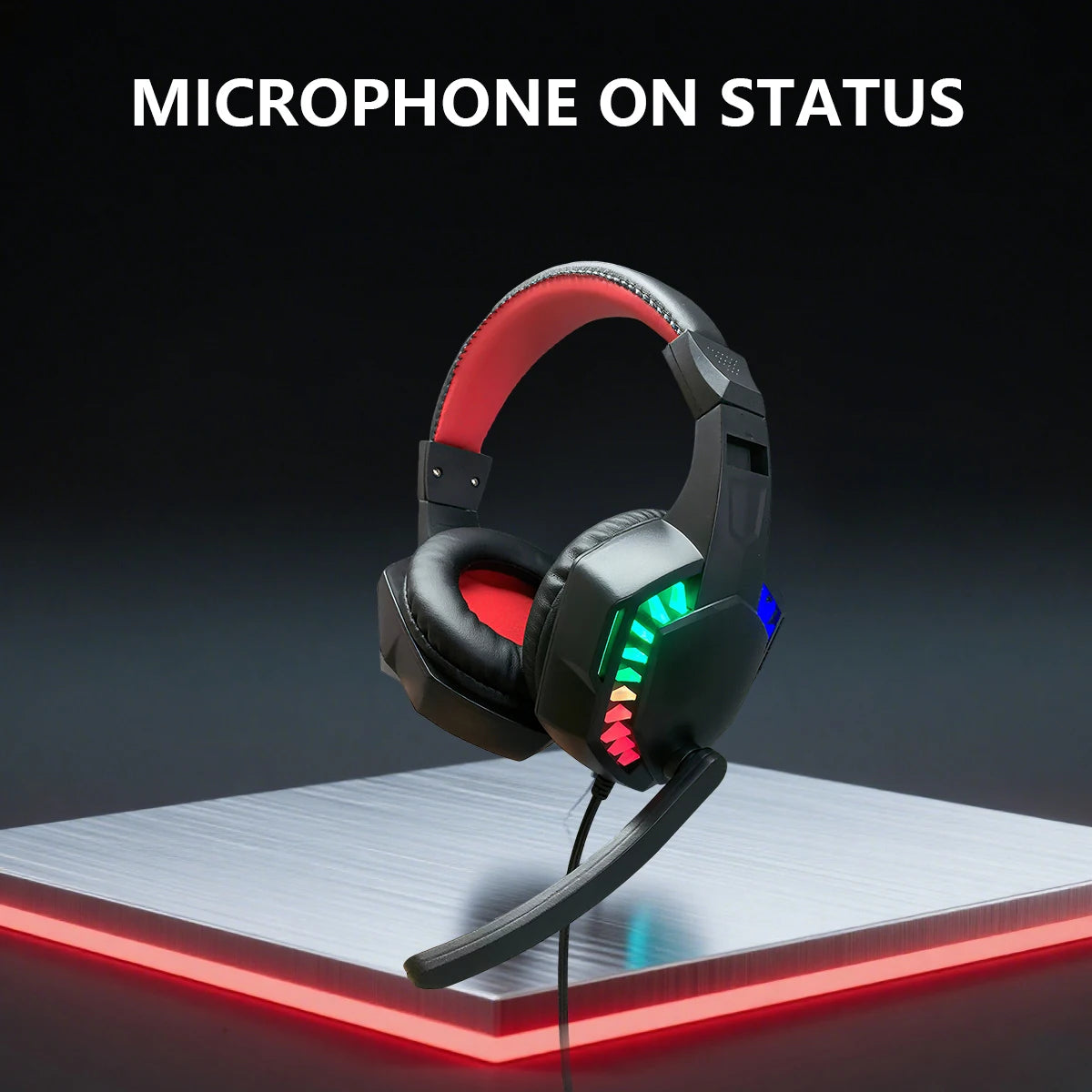 Immersive Battle，Dominate in All Aspects！This wired over-ear gaming headset，It's a top-rated tool for gamers。RGBCool Seven-Color