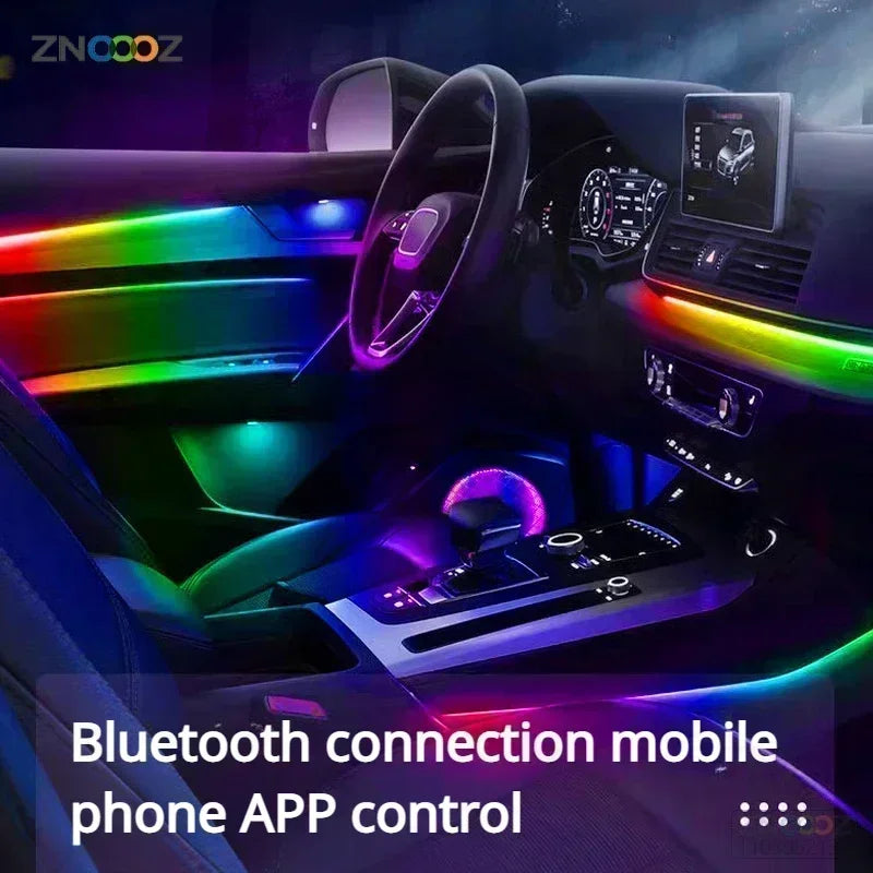 RGB 22in1 Car Interior Acrylic Car Ambient Lights for Audi A3 A4 A5 A6 A7 A8 Q3 Q5 Q7 Q8  Decorative Lights Car Accessories