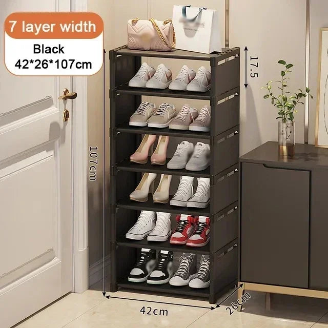 Shoe Rack Storage Organizer 5-7laye Shoe Cabinets Shoes Storage Rack Space Saving Sneakers Organizer for Wall Corner Shoes Shelf