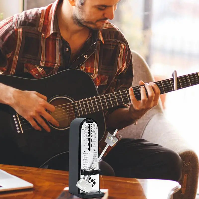 Guitar Piano Metronome Classic Shape Mechanical Metronome Loud Tone Practicing Musical Instrument Aid Musician Playing Gear For