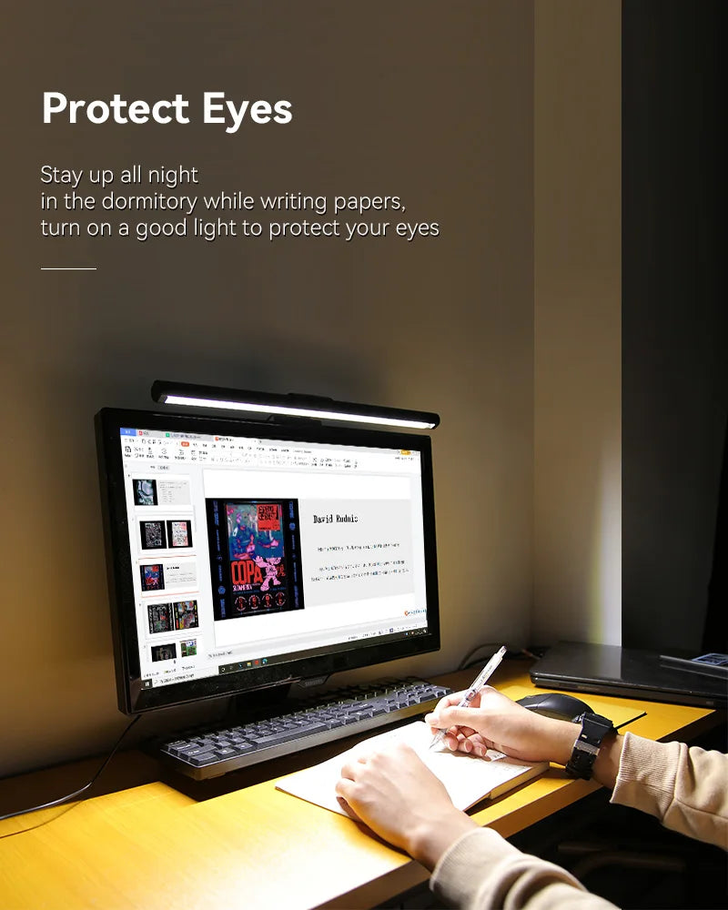 Computer Monitor Light Bar RGB Rhythm Screen Hanging Lights Stepless Dimming Desk Lamp For Study Reading Gaming Table Lighting