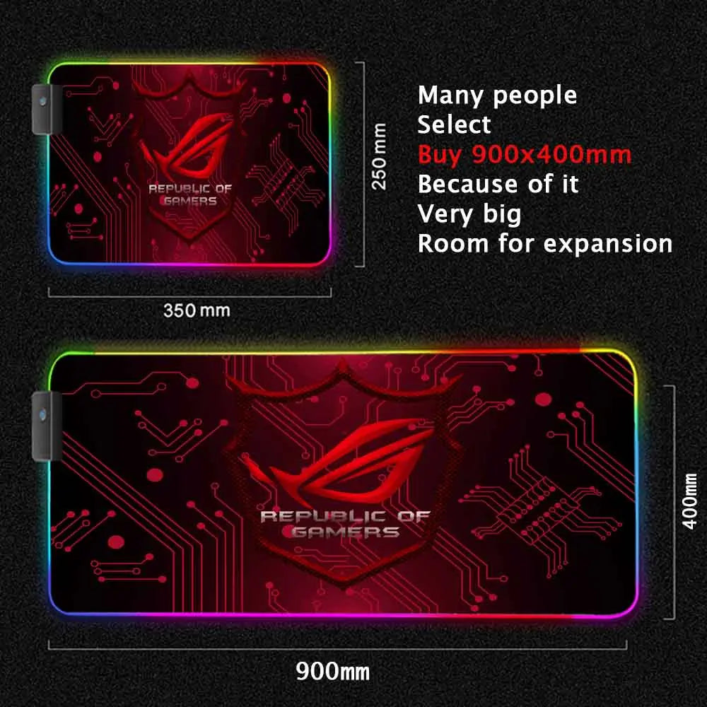 City Asus Rog Mouse Pad Rgb Backlit Mat Republic of Gamers Mouse Mat Pc Accessories Led Mouse Pads Gaming Play Mats Mesa Gamer