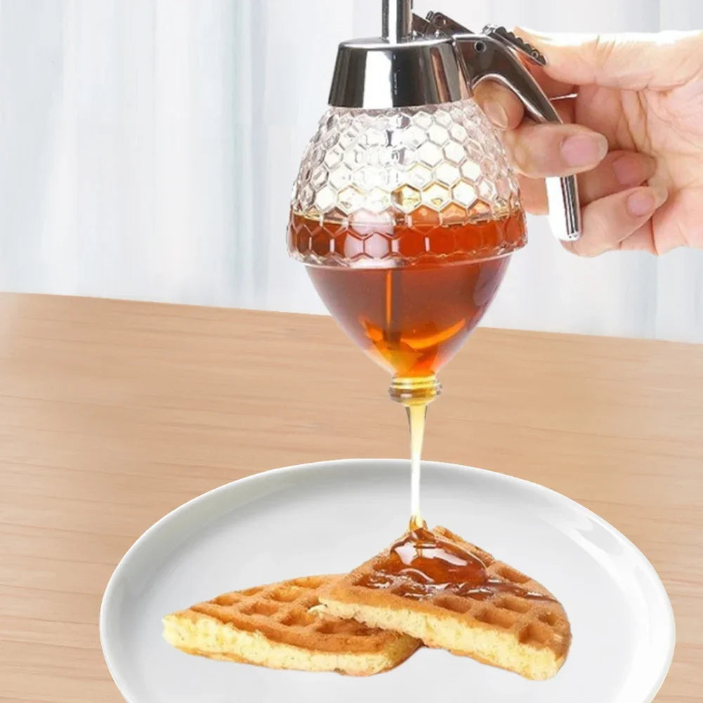 Syrup Dispenser with Stand Honey Pourer Dispenser Olive Oil Dispenser Bottle for Home Kitchen Storing Honey and Syrup