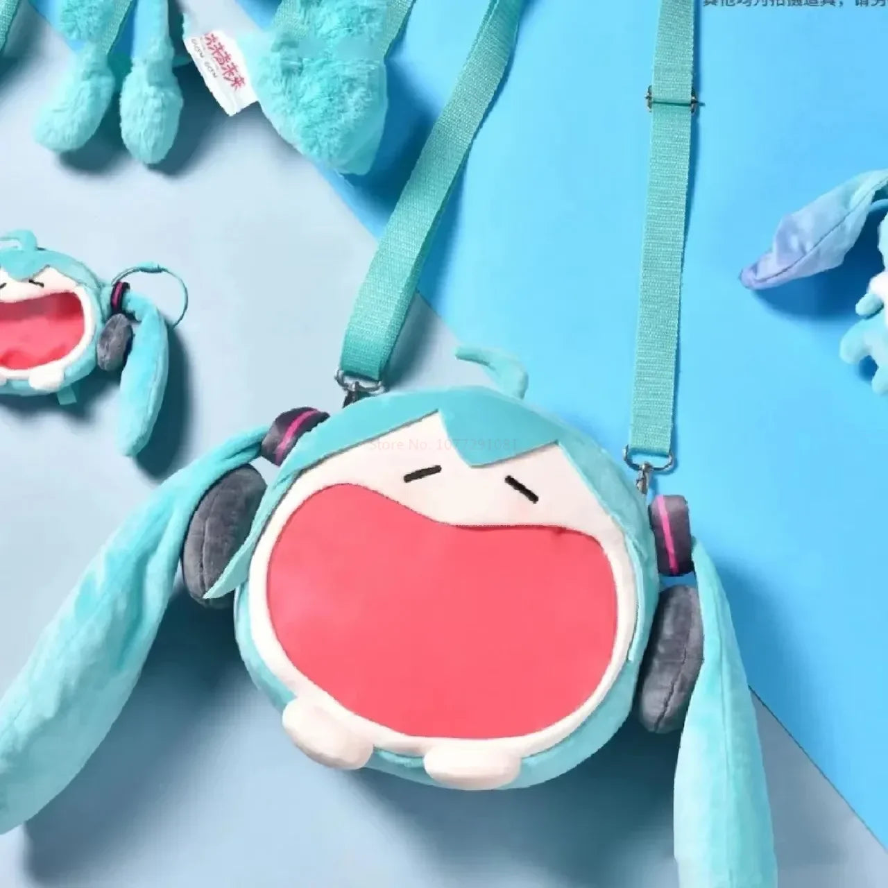 Kawaii Miku Plush Toy Anime Cute Soft Stuffed Plushie Doll Cartoon Houlder Pain Bag Backpack Decor cute Birthday Gifts toys