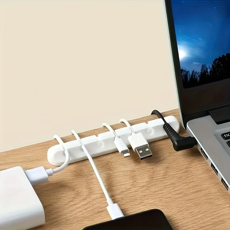 Cable Organizer Box, USB Cable Organizer, Cable Management Box with Clips, Suitable for Desk, Car, Home and Office