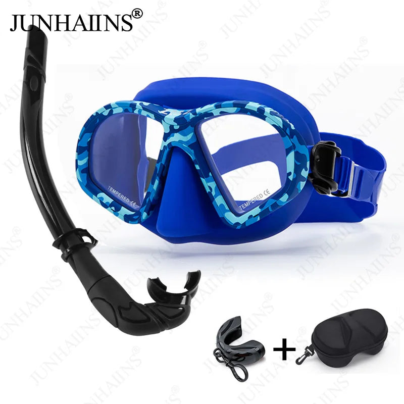 JUNHAIINS diving mask Low capacity multi-purpose diving mask Adult scuba diving mask Men's and women's diving goggles Diving